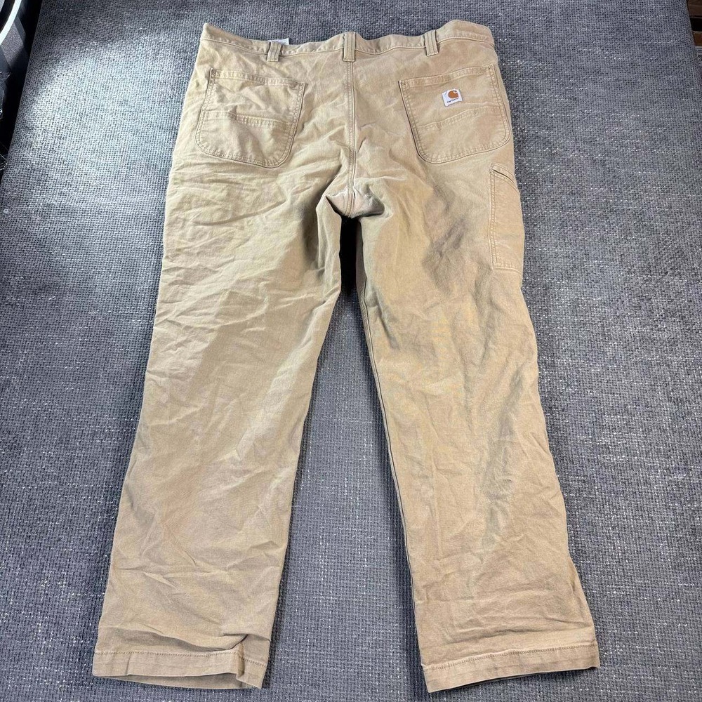 Carhartt Loose Fit Canvas Carpenter Pants Mens 42x30 Tan Khaki Workwear Utility